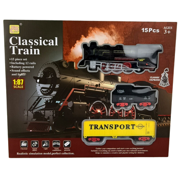 KOLEJKA ELEKTRYCZNA DLA DZIECI POCIĄG NA BATERIE ŚWIATŁO DŹWIĘK TORY ZESTAW