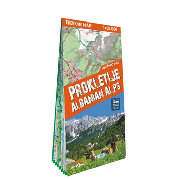 Prokletije Durmitor Albanian & Montenegro Alps trekking map 1:65 000 laminat 2024