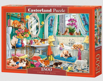 Puzzle 1500 Crazy Pet Bath CASTOR Castorland