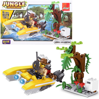 KLOCKI MOTORÓWKA DŻUNGLA PEIZHI 130 ELEMENTÓW ZABAWKA EDUKACYJNA DLA DZIECI
