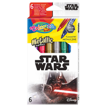 DISNEY COLORINO - FLAMASTRY METALICZNE 6 KOL - STAR WARS