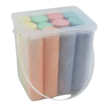 Kreda chodnikowa kolorowa w wiaderku 12 sztuk trwała dla dzieci