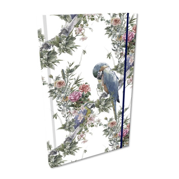 Notes A5 kratka z gumką Soft Touch Boho Papugi