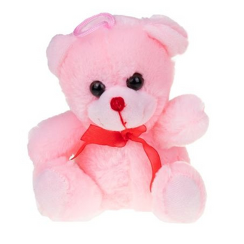 MIŚ PLUSZOWY MASKOTKA BIAŁY RÓŻOWY PRZYTULANKA DLA DZIECI MIĘKKA NA PREZENT