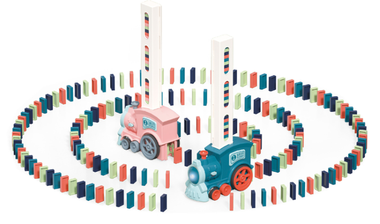 Klocki Domino Interaktywna Lokomotywa Układanie Klocków Budowanie Kaktus