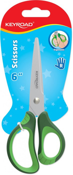 Nożyczki dziecięce KEYROAD miękki uchwyt 15,5 cm 1szt.mix