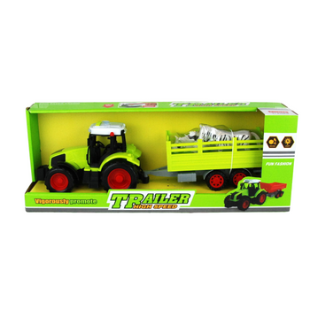 POJAZD TRAKTOR ROLNICZY Z EFEKTEM DŹWIĘKU Z PRZYCZEPĄ W PUDEŁKU