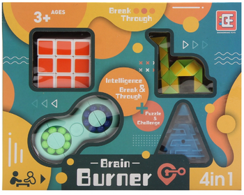 ZESTAW UKŁADANEK LOGICZNYCH KOSTKA 4 SZT ZABAWKA DLA DZIECI PREZENT