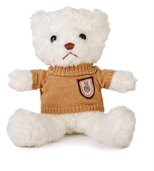 Miś biały 22cm w sweterku latte Daffi