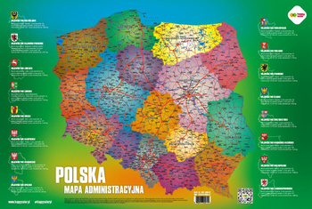 Plansza edukacyjna MAPA Polska ADMINISTRACYJNA rozm. 550x365 mm