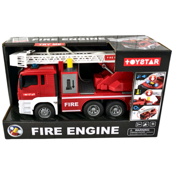 STRAŻ POŻARNA WÓZ STRAŻACKI Z DRABINĄ POJAZD RATUNKOWY ŚWIATŁO DŹWIĘK AUTO