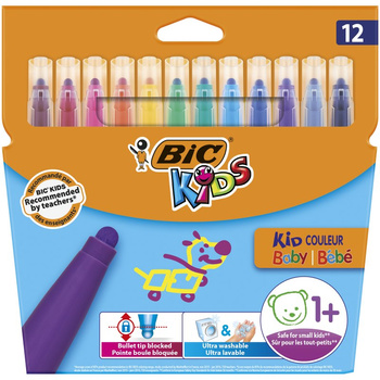 Flamastry Kids Kid Couleur Baby BIC 12 kolory