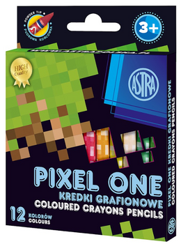 Kredki grafionowe okrągłe ASTRAKIDS Pixel One - 12 kolorów - 7/85 mm