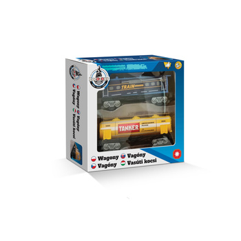 Zestaw wagonów Locotoys 2 sztuki dla dzieci interaktywny pojazd kolejowy