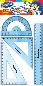 Zestaw geometryczny 4 elementy 20 cm ZWIERZAKI UCZNIAKI