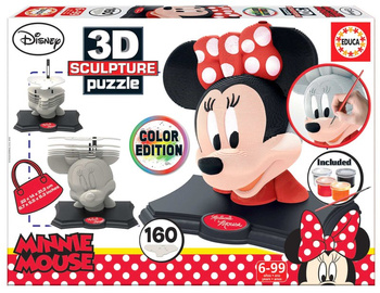 Puzzle 160 3D Minnie rzeźba do pomalowania 109538