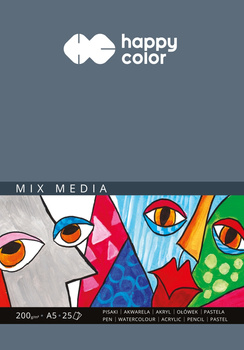 Blok MIX MEDIA, ART, A5, 25 ark, 200g, Happy Color