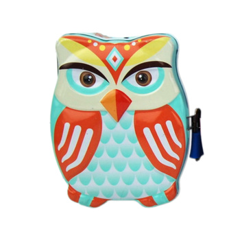 Skarbonka metalowa sowa edukacyjna dla dzieci oszczędzanie pieniądze