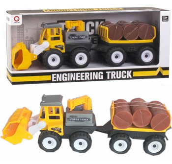 Pojazd budowlany z przyczepą dla dzieci ruchome elementy realistyczny