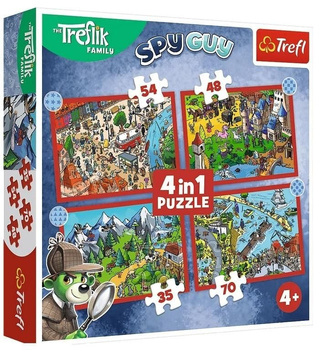 PUZZLE 4w1 Podróże Treflików 34675