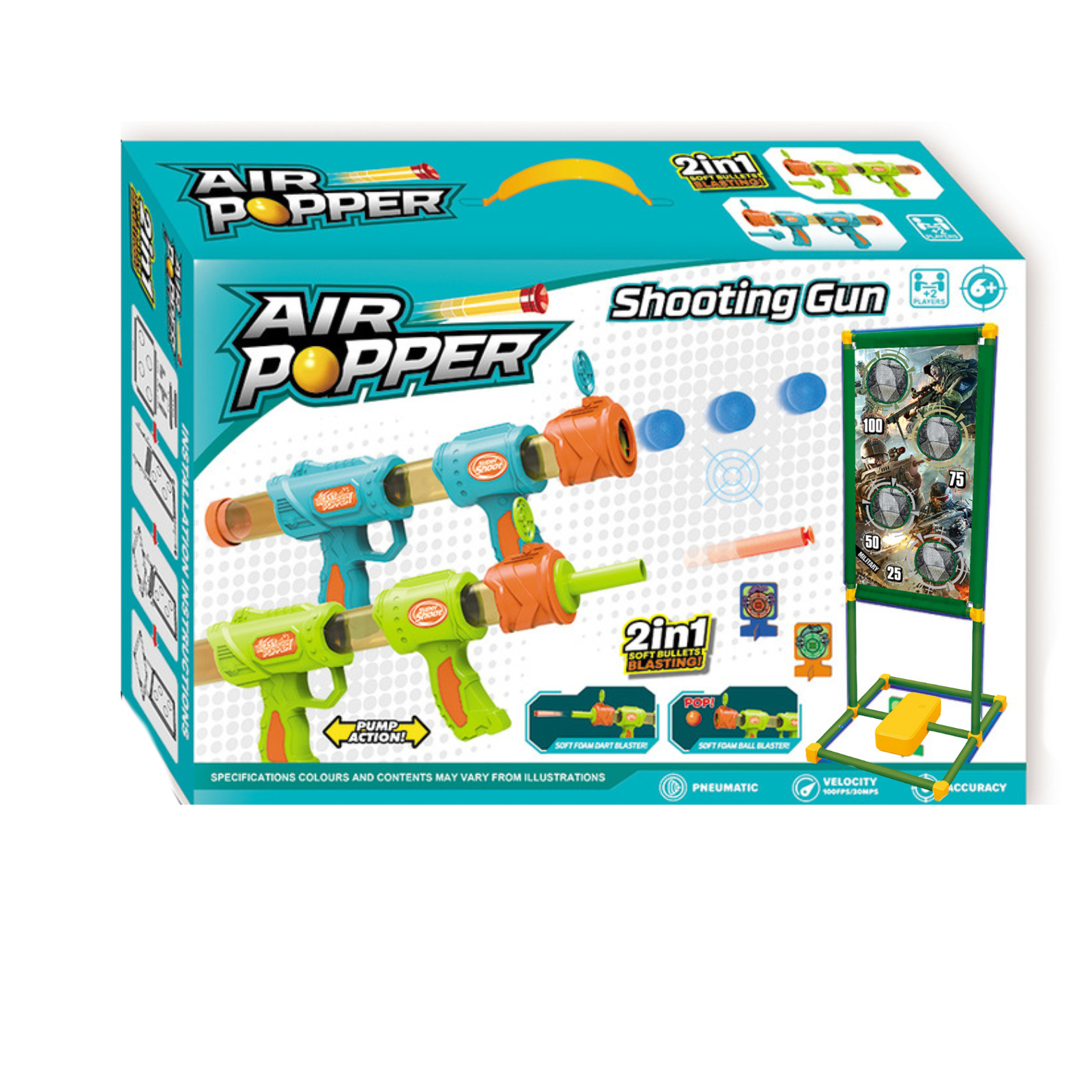 Zestaw Strzelanie Do Celu Stojąca Tarcza Strzelecka Pistolety Naboje Pianko