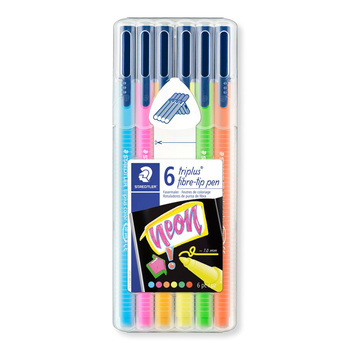 Flamastry triplus 6 kol. NEON w etui Staedtler