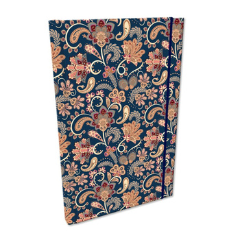 Notes A5 kratka z gumką Soft Touch Paisley Kwiaty Blue