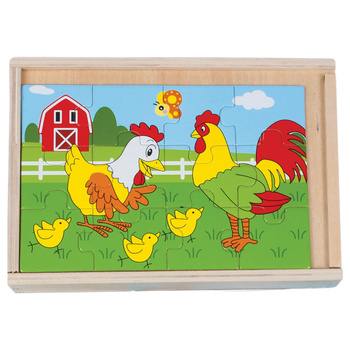 Układanka drewniana farma edukacyjna zabawka dla dzieci rozwija kreatywność