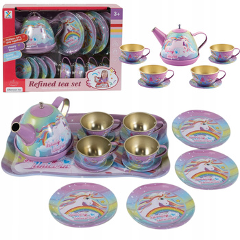 Zestaw Herbaciany Jednorożec Talerzyki Filiżanki Tacka Zabawka Prezent
