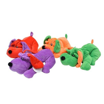 Kolorowy duży pluszowy piesek leżący zabawka dla dzieci przytulanka