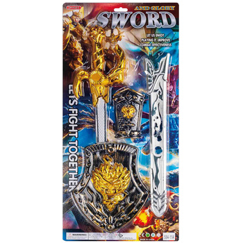 ZESTAW RYCERSKI MIECZ TARCZA ZBROJA ZŁOTY RYCERZ ZABAWKA DZIECIĘCA PREZENT