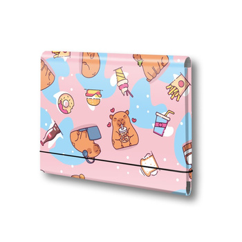 TECZKA ŁAMANA A5 NA GUMKĘ T 0121 KAPIBARA FOOD FOLIA MAT NIERYSUJĄCA