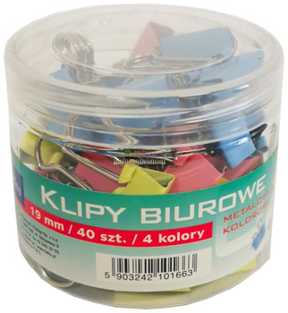 Klipy 19 mm Tetis 40 sztuk kolorowe