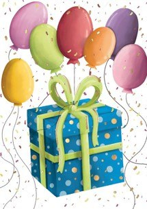 Karnet mini B8 Prezent z balonami