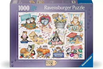 Puzzle 1000 Kalendarz Szalonych Kotów Ravensburger