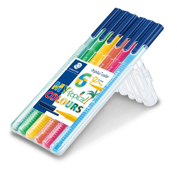 Flamaster Triplus 1 mm 6 szt. w etui kolory tropikalne Staedtler