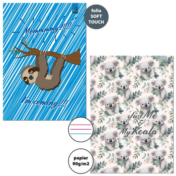 Paczka zeszyt A4 32k. 3-linie kolor BFF mix pakiet 5 sztuk