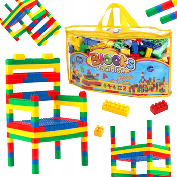 KLOCKI KONSTRUKCYJNE DLA DZIECI DO BUDOWANIA ZESTAW 212 ELE PREZENT + TORBA