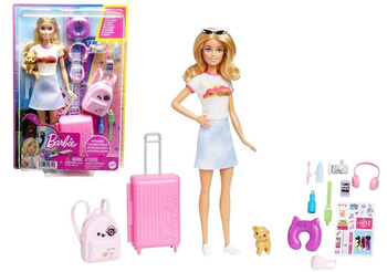 Barbie lalka zestaw w podróży Mattel