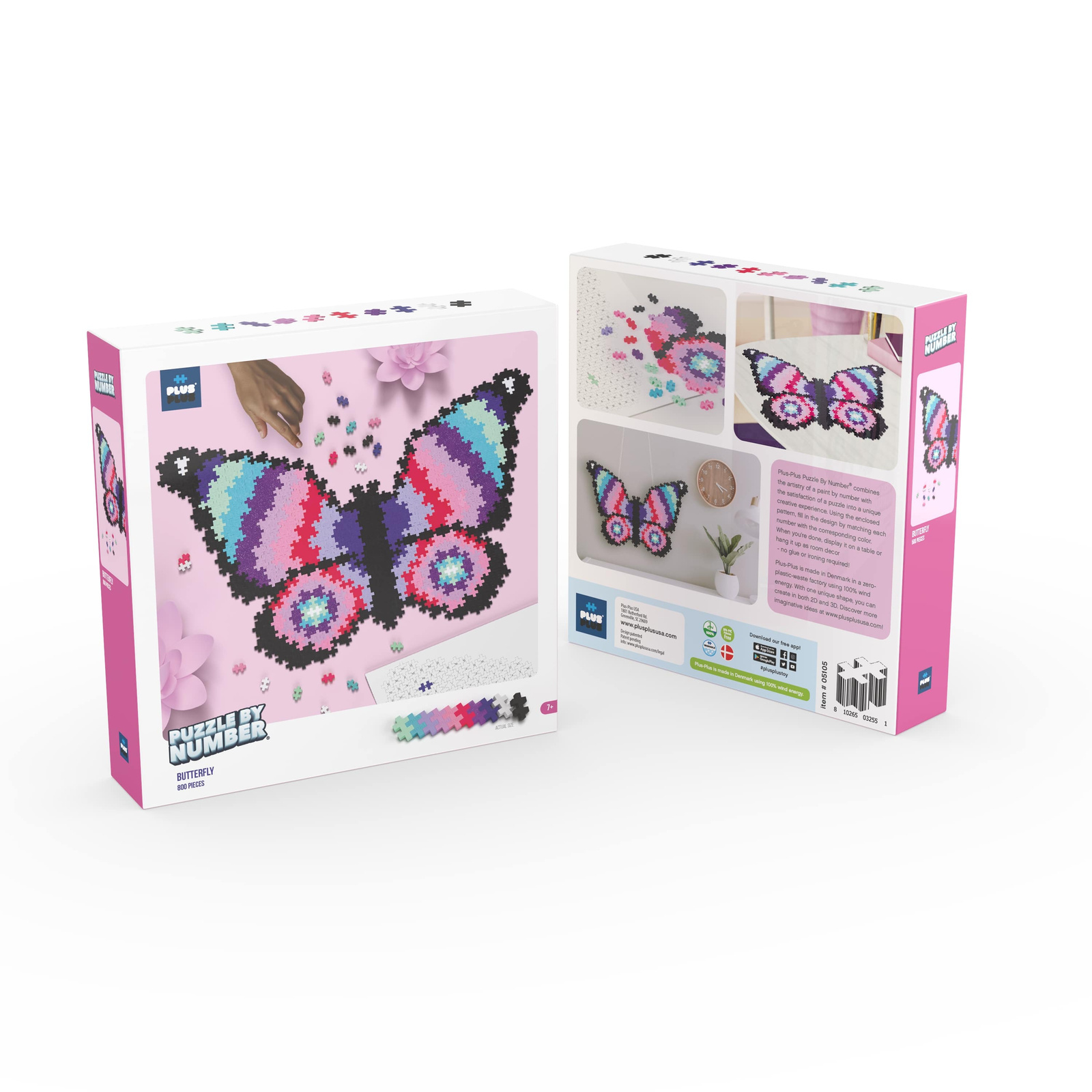 Klocki Plus-Plus By Number Motyl – dzieło zawieszone na ścianie jako dekoracja pokoju