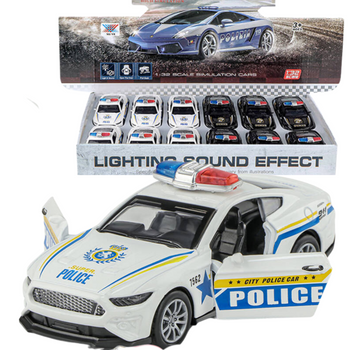 Auto metalowe policja światło dźwięk realistyczne efekty dla dzieci