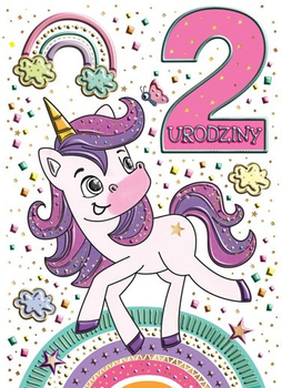Karnet B6 Jednorożec 2 Urodziny