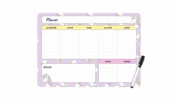 Planer magnetyczny tygodniowy z markerem Unicorn