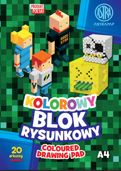 Blok rysunkowy kolorowy 80G ASTRAPAP A4 10 ark