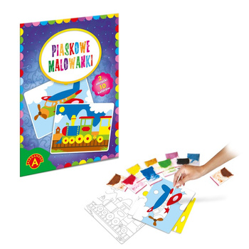 Malowanka piaskowa pociąg samolot