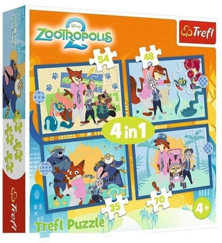 Puzzle 4w1 Zootopia pełna przygód 34677