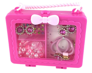 BIŻUTERIA ZESTAW W TOREBCE PIERŚCIONKI BRANSOLETKI KORALIKI DLA DZIECI