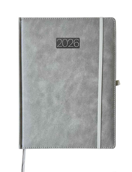 Kalendarz 2026 A4 Elegance dzienny V4 szary K-A4D