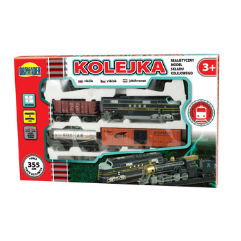 Kolejka elektryczna średnia 355cm z 3 wagonami dla dzieci i dorosłych