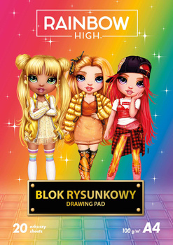 Blok rysunkowy RAINBOW HIGH A4 100g 20 ark